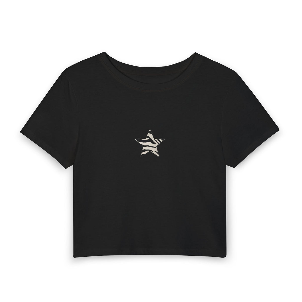 Zebra Star Baby Tee — Women's Cropped Graphic Tee