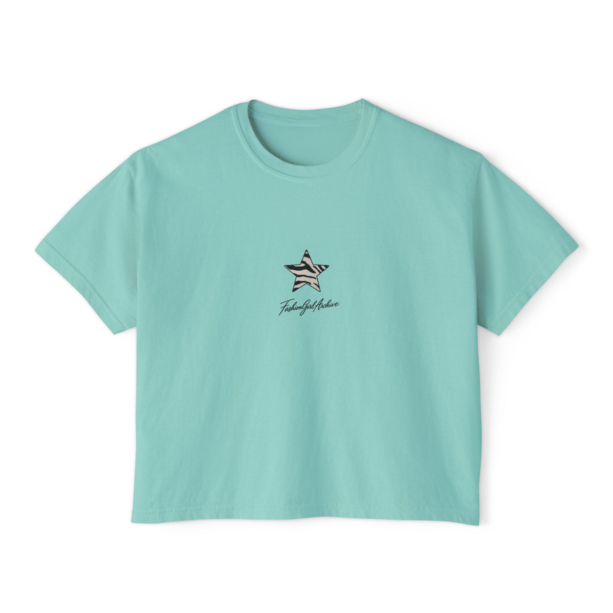 Zebra Stripe Star Tee | White Cropped Boxy Shirt