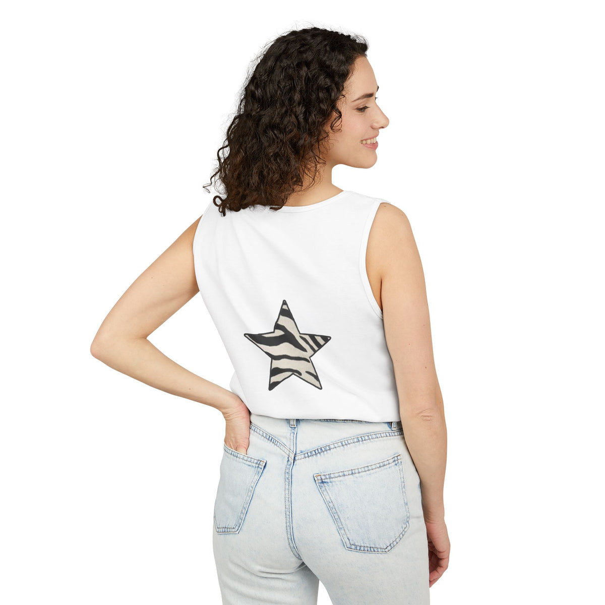 Zebra Print Star Tank Top | Star Graphic Tank
