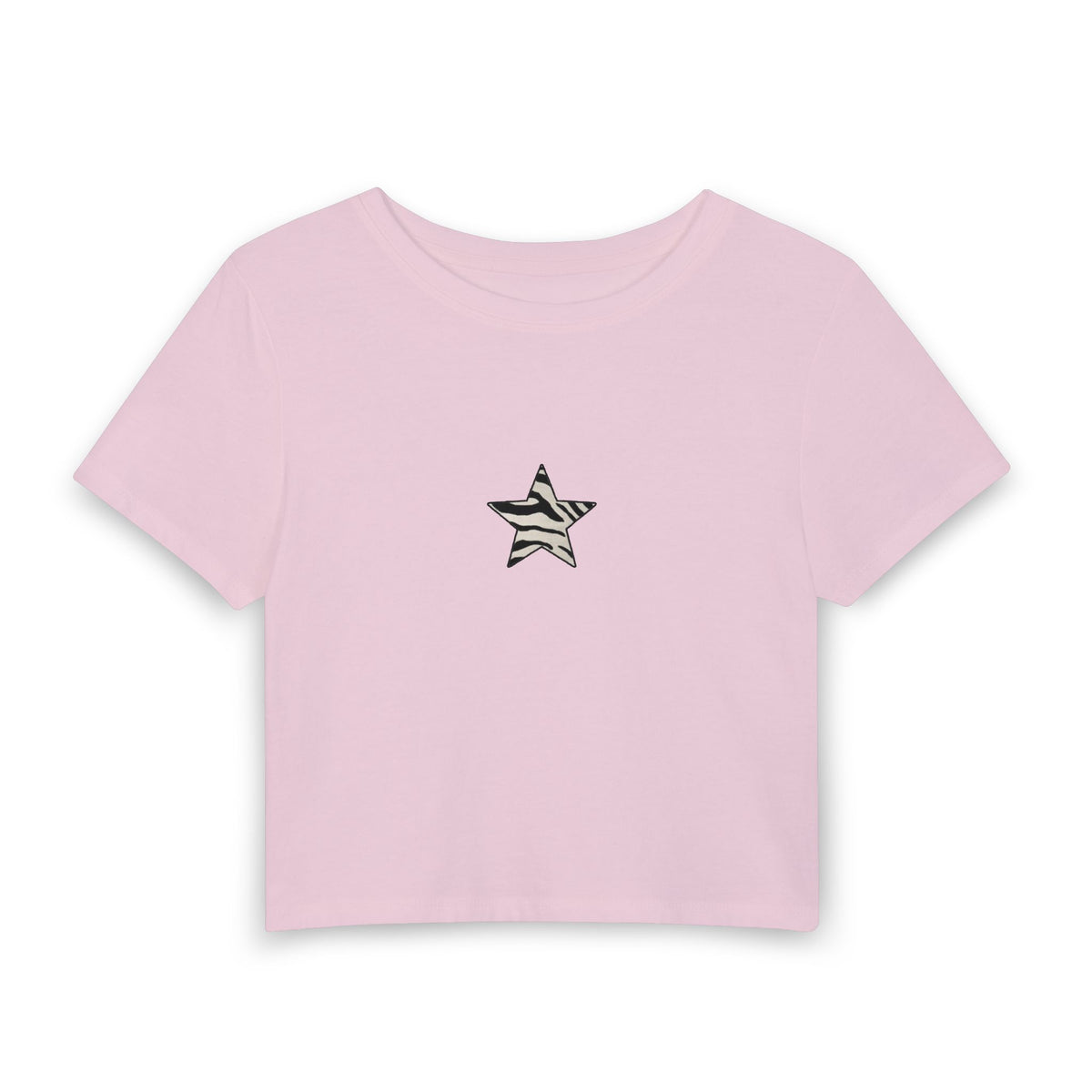 Zebra Star Baby Tee — Women's Cropped Graphic Tee
