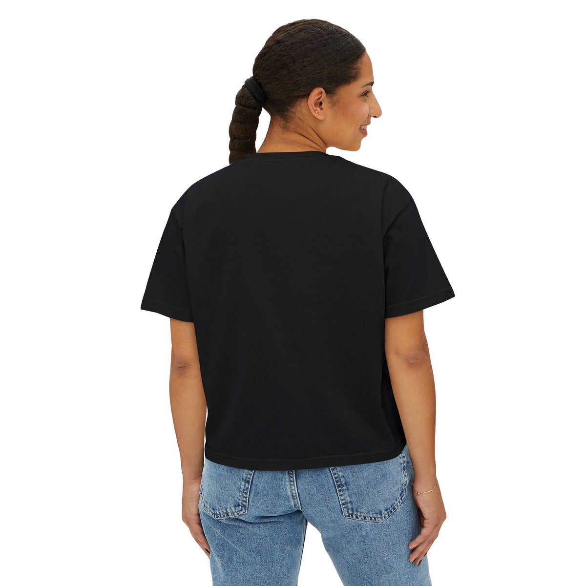 Zebra Stripe Star Tee | White Cropped Boxy Shirt