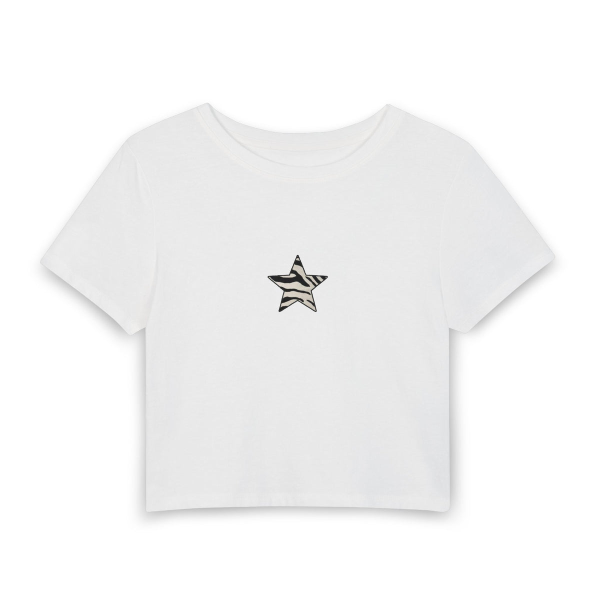Zebra Star Baby Tee — Women's Cropped Graphic Tee
