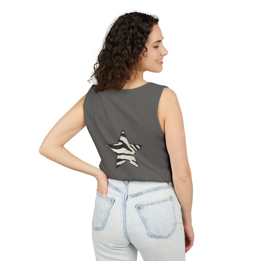 Zebra Print Star Tank Top | Star Graphic Tank