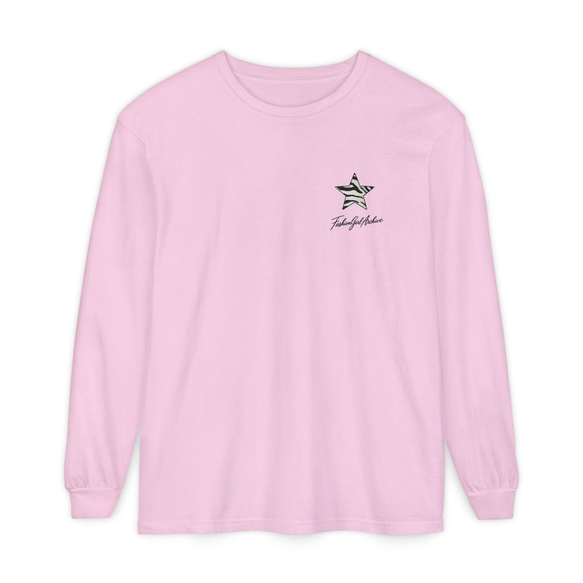Zebra Stripe Star long sleeve t-shirt | chest graphic