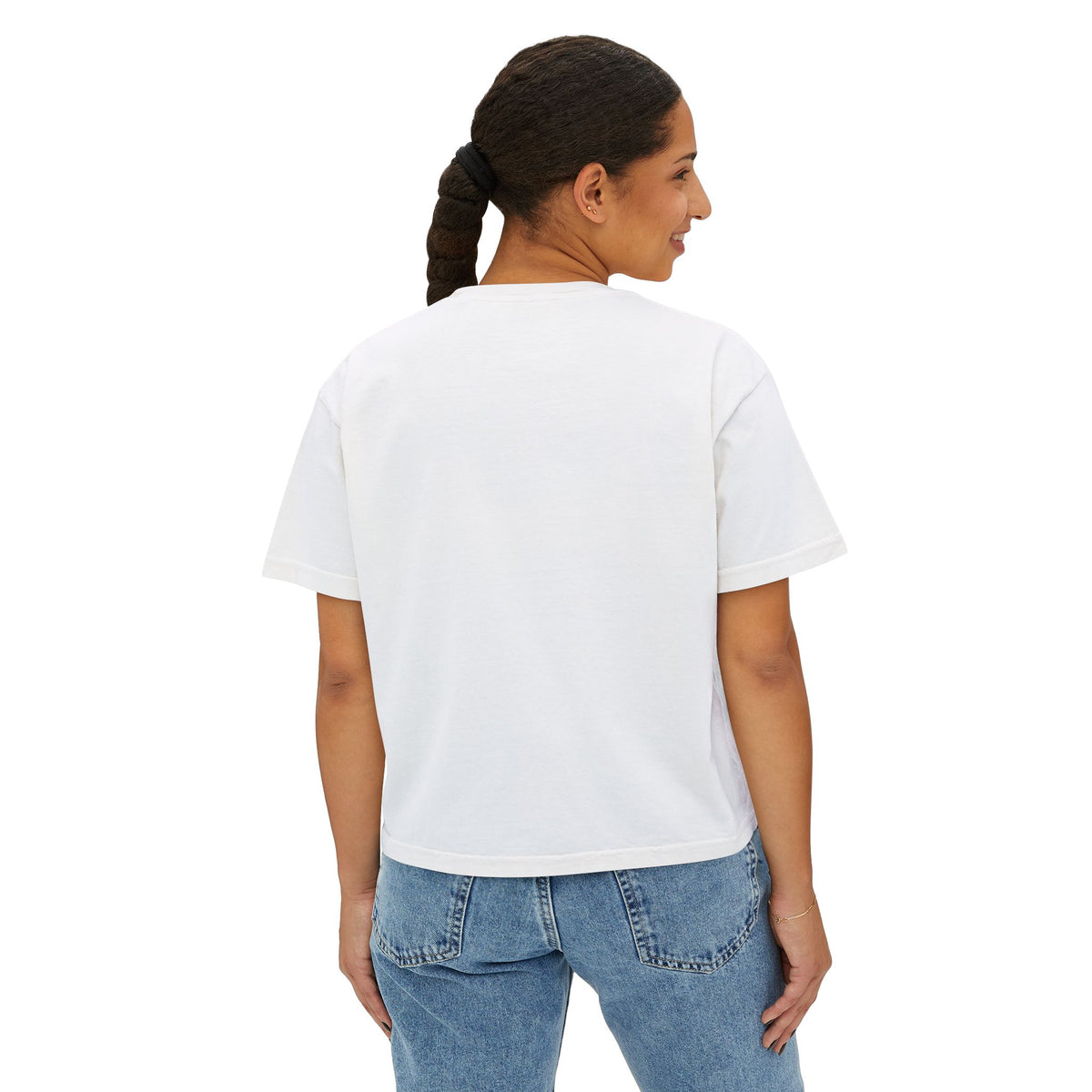 Zebra Stripe Star Tee | White Cropped Boxy Shirt