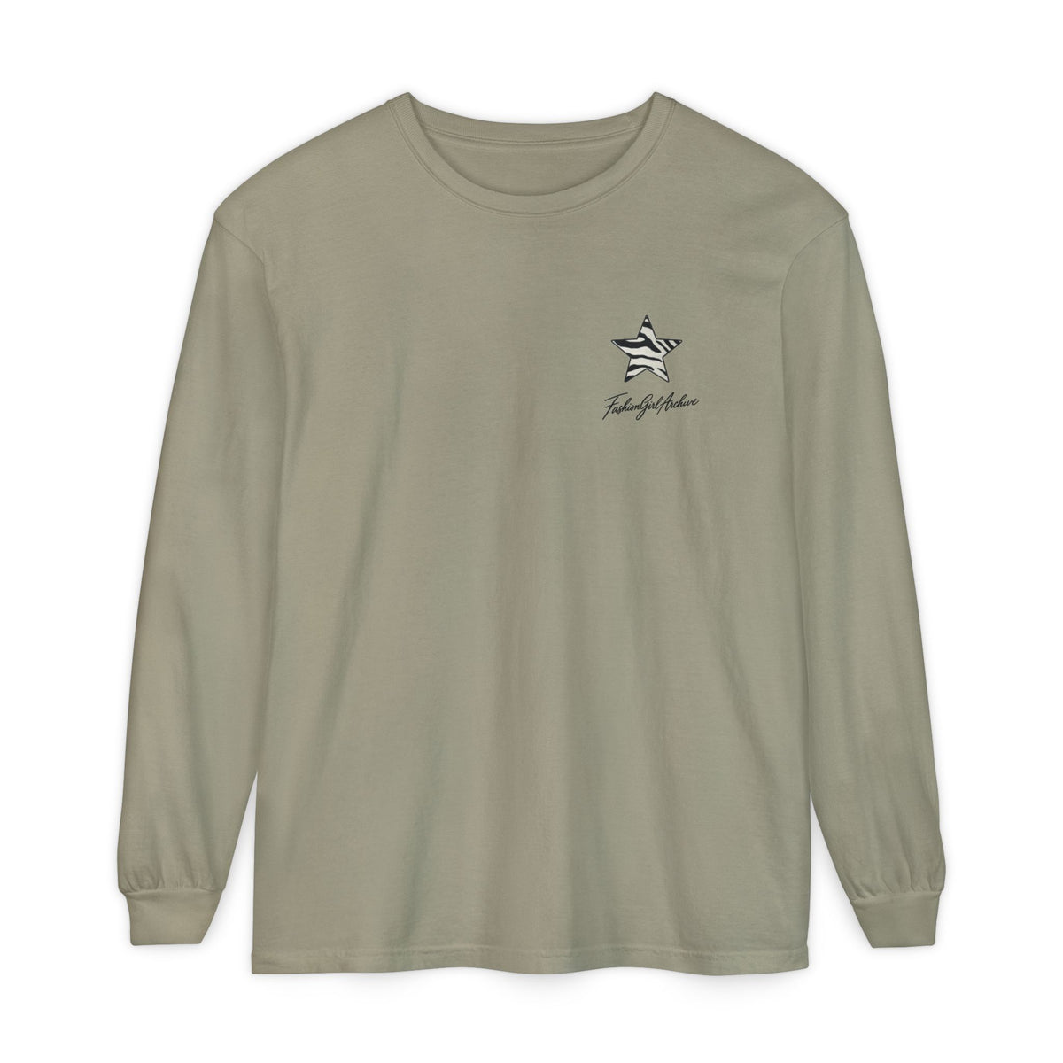 Zebra Stripe Star long sleeve t-shirt | chest graphic