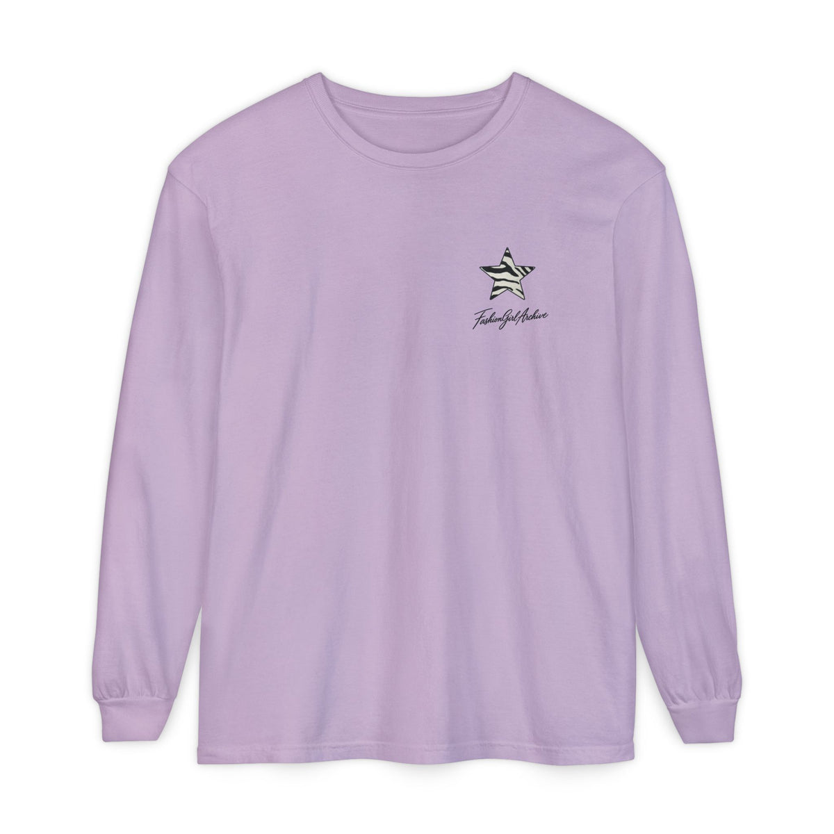Zebra Stripe Star long sleeve t-shirt | chest graphic