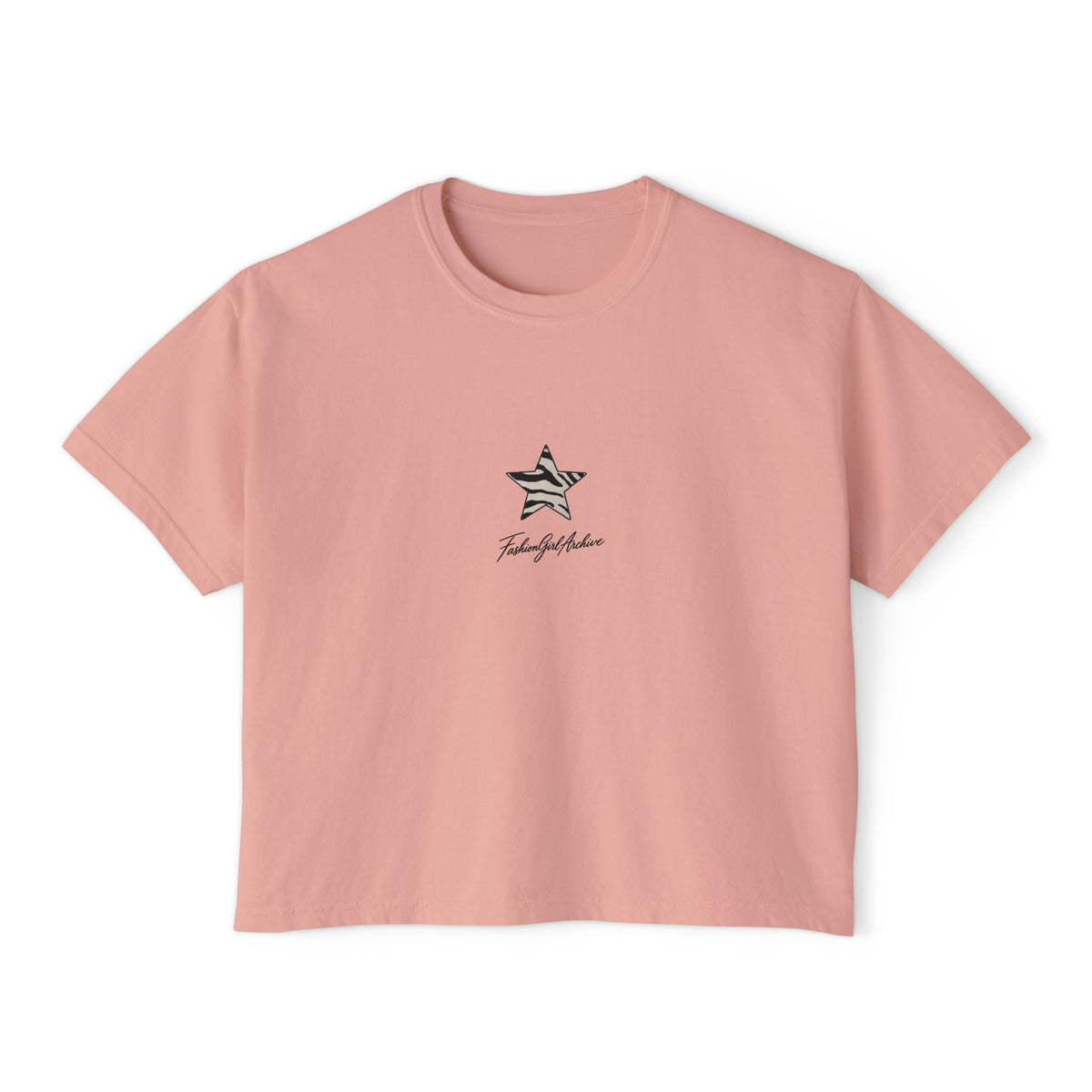 Zebra Stripe Star Tee | White Cropped Boxy Shirt