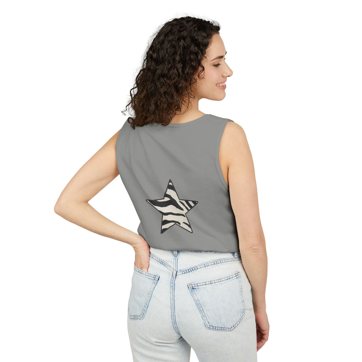 Zebra Print Star Tank Top | Star Graphic Tank