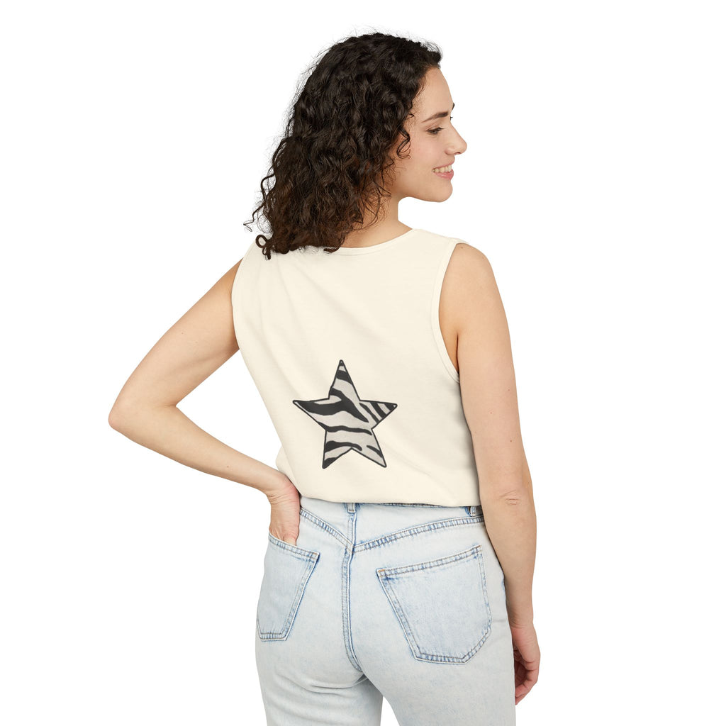 Zebra Print Star Tank Top | Star Graphic Tank