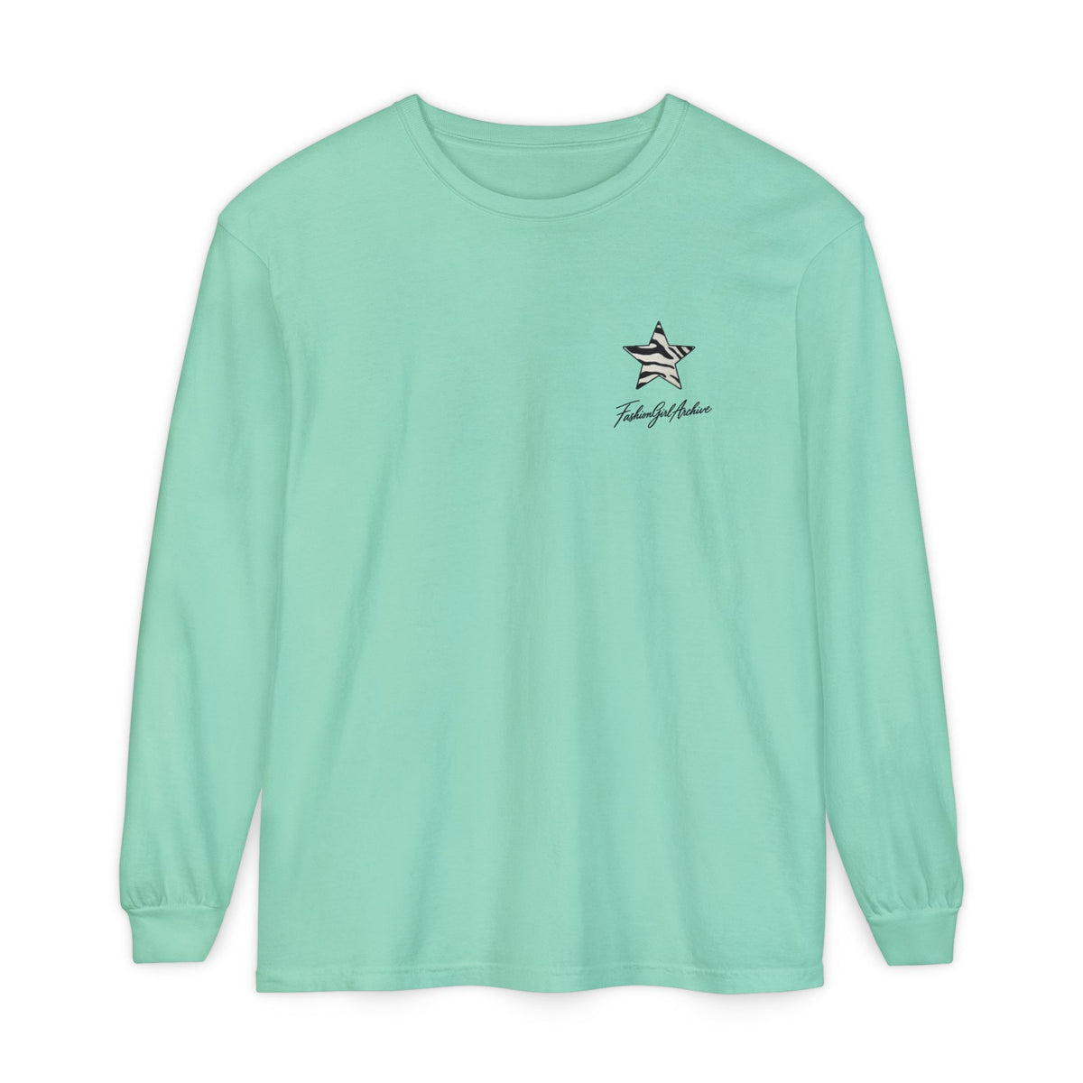 Zebra Stripe Star long sleeve t-shirt | chest graphic