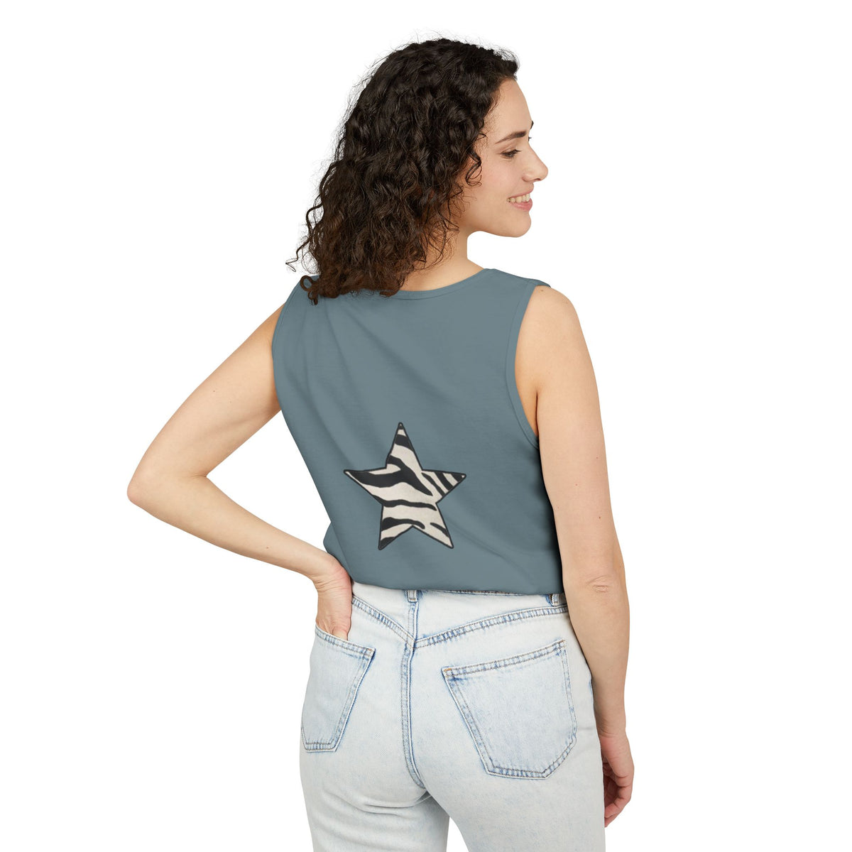 Zebra Print Star Tank Top | Star Graphic Tank