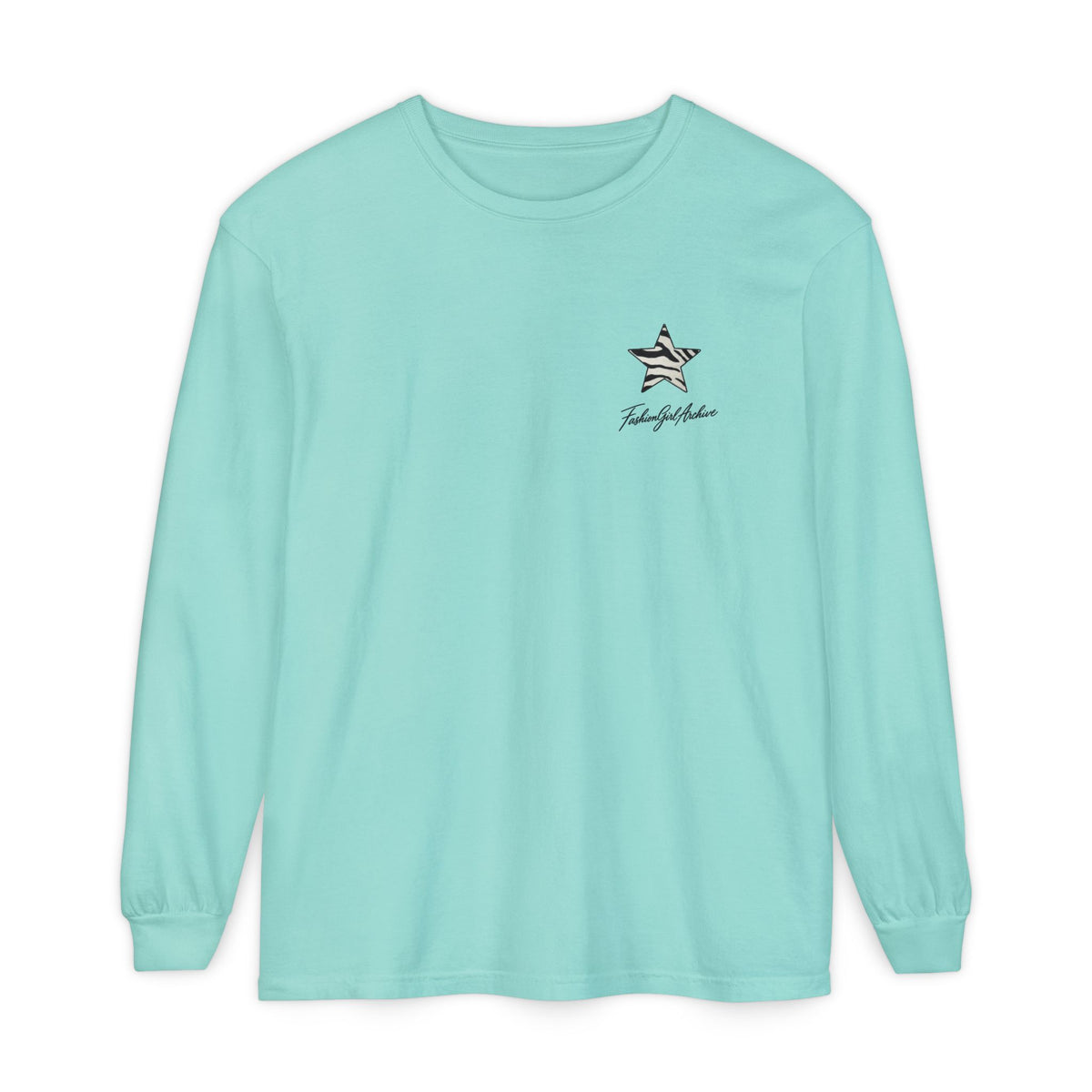 Zebra Stripe Star long sleeve t-shirt | chest graphic