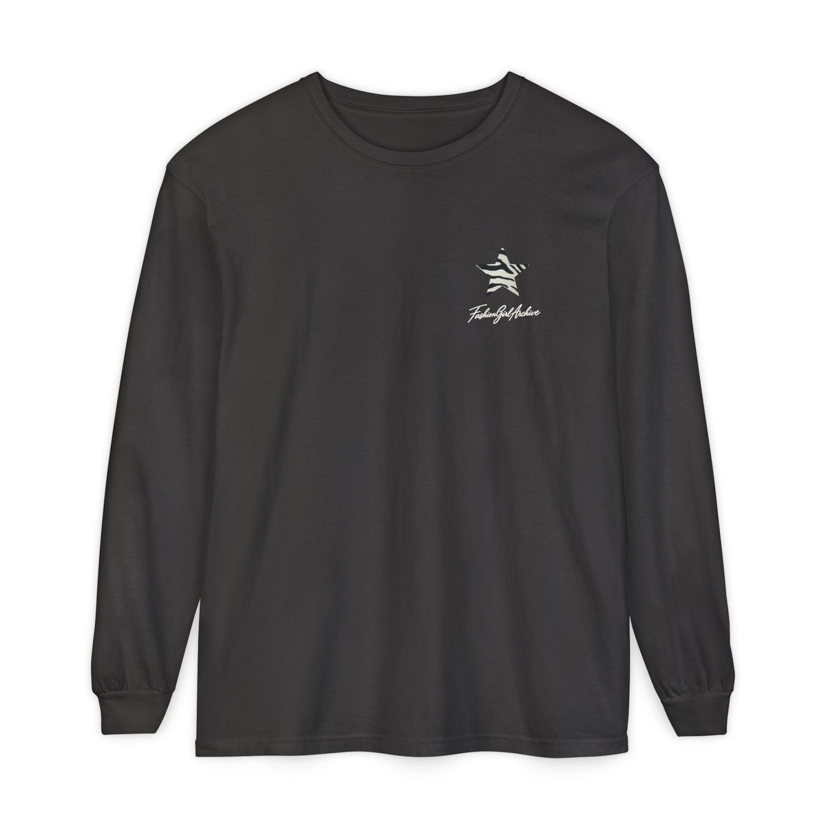 Zebra Stripe Star long sleeve t-shirt | chest graphic