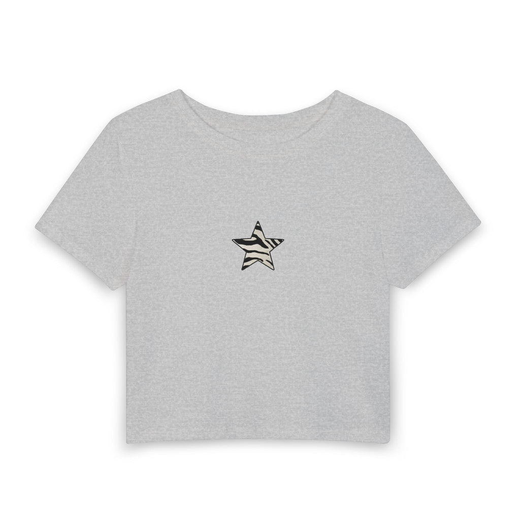Zebra Star Baby Tee — Women's Cropped Graphic Tee