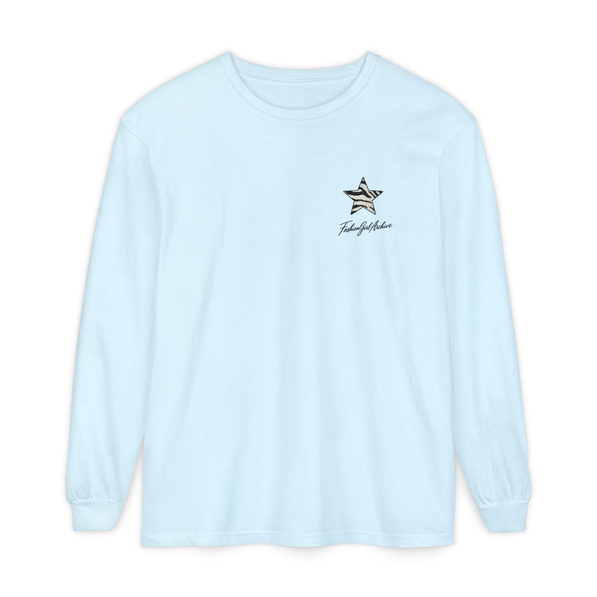 Zebra Stripe Star long sleeve t-shirt | chest graphic