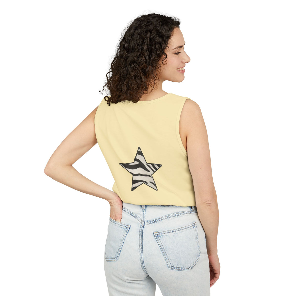 Zebra Print Star Tank Top | Star Graphic Tank