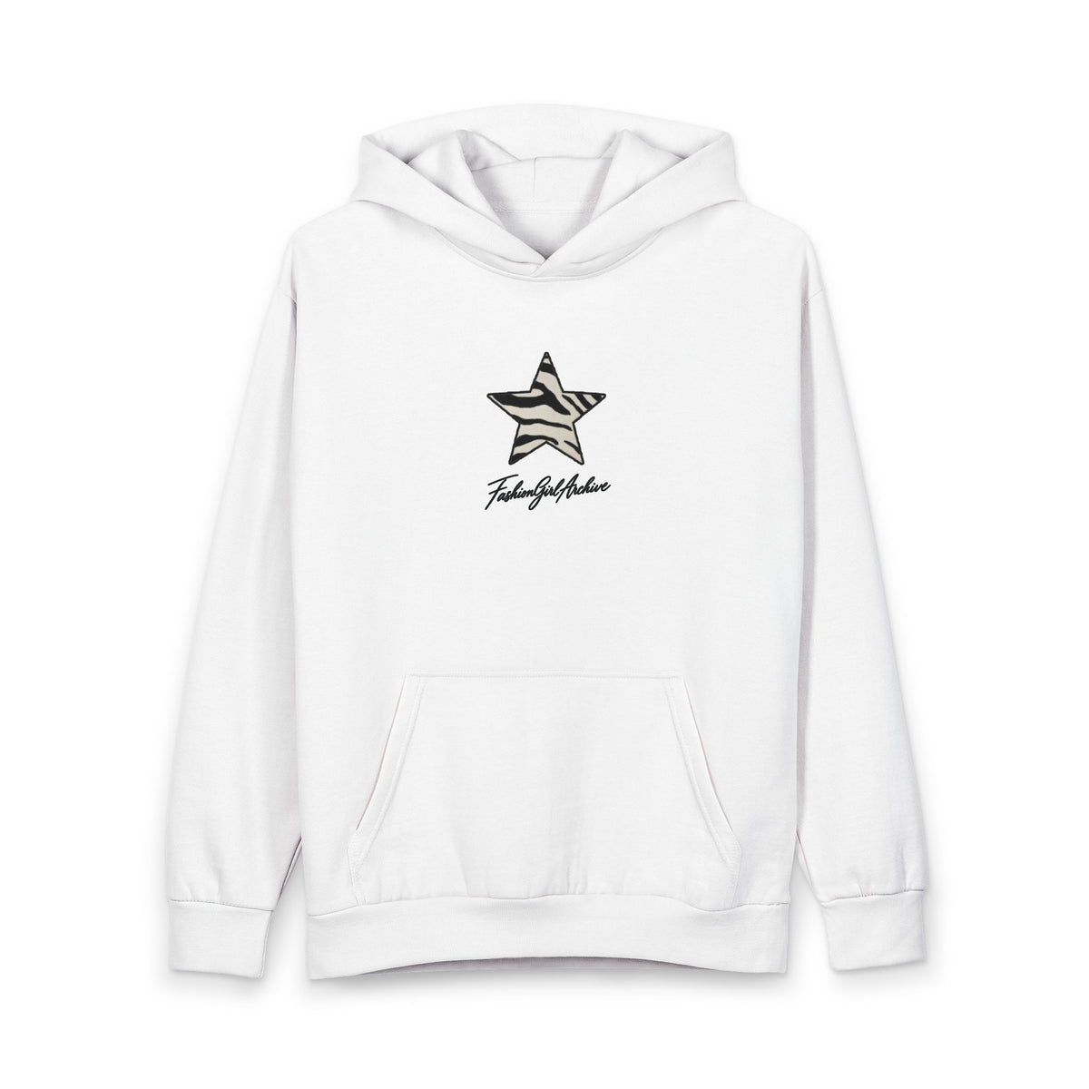 Zebra Star Hoodie — Oversized Urban Pullover with Signature Script