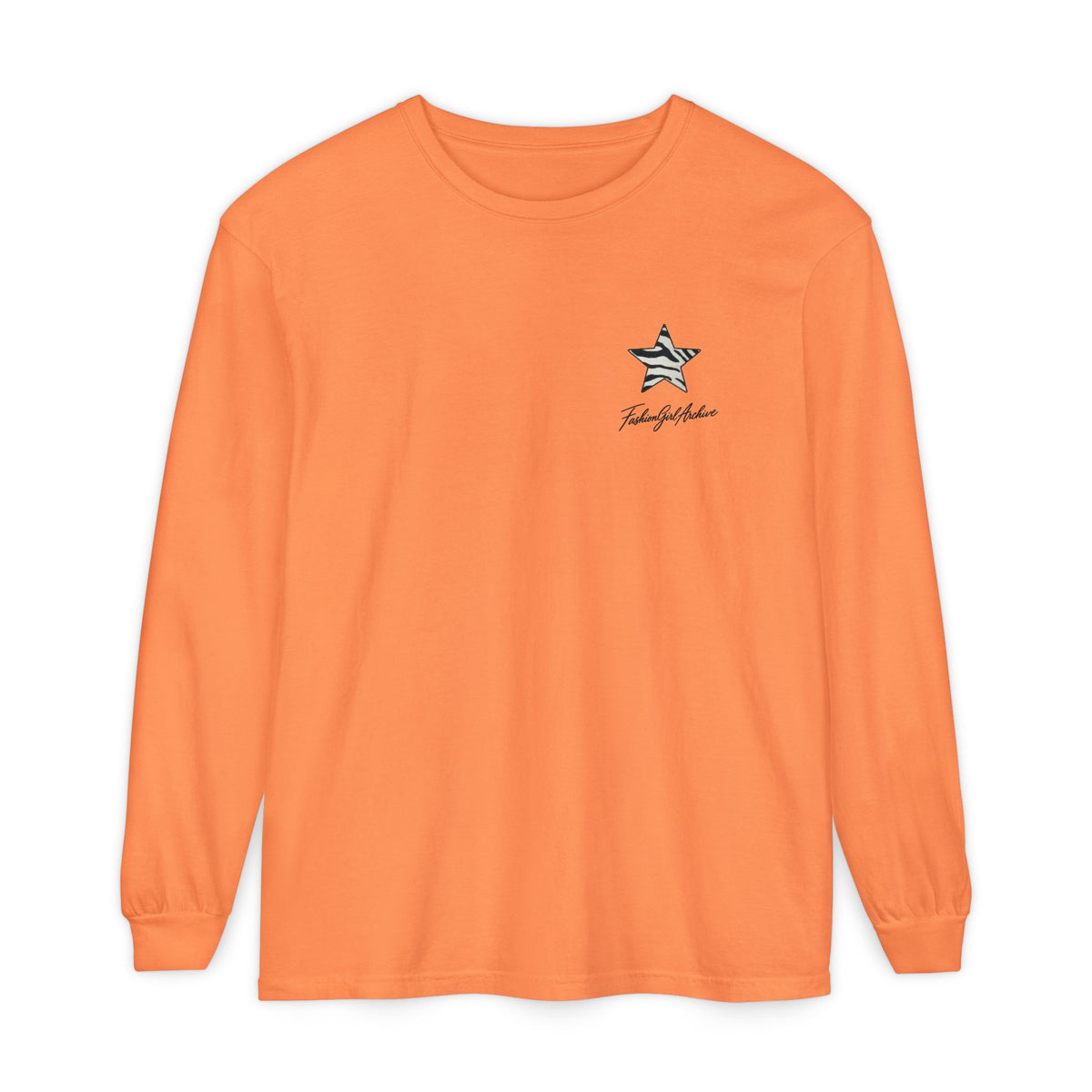 Zebra Stripe Star long sleeve t-shirt | chest graphic