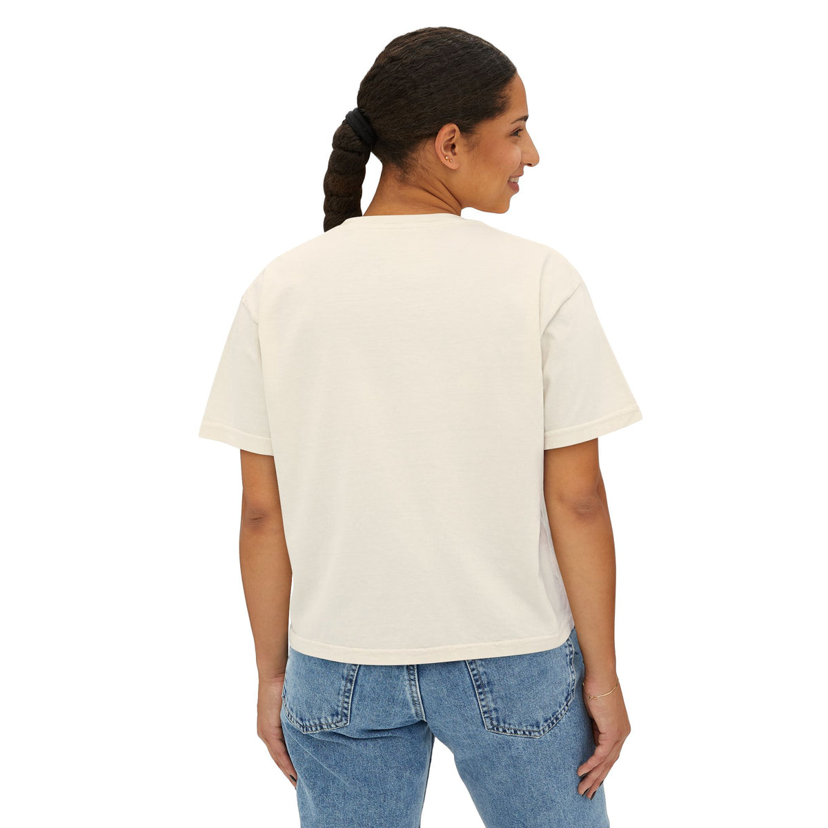 Zebra Stripe Star Tee | White Cropped Boxy Shirt