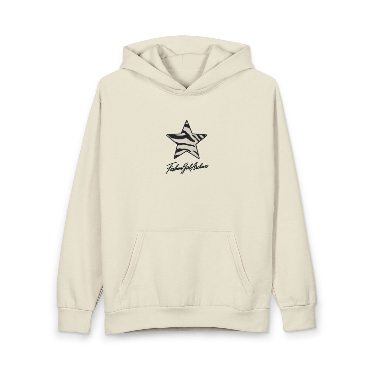 Zebra Star Hoodie — Oversized Urban Pullover with Signature Script