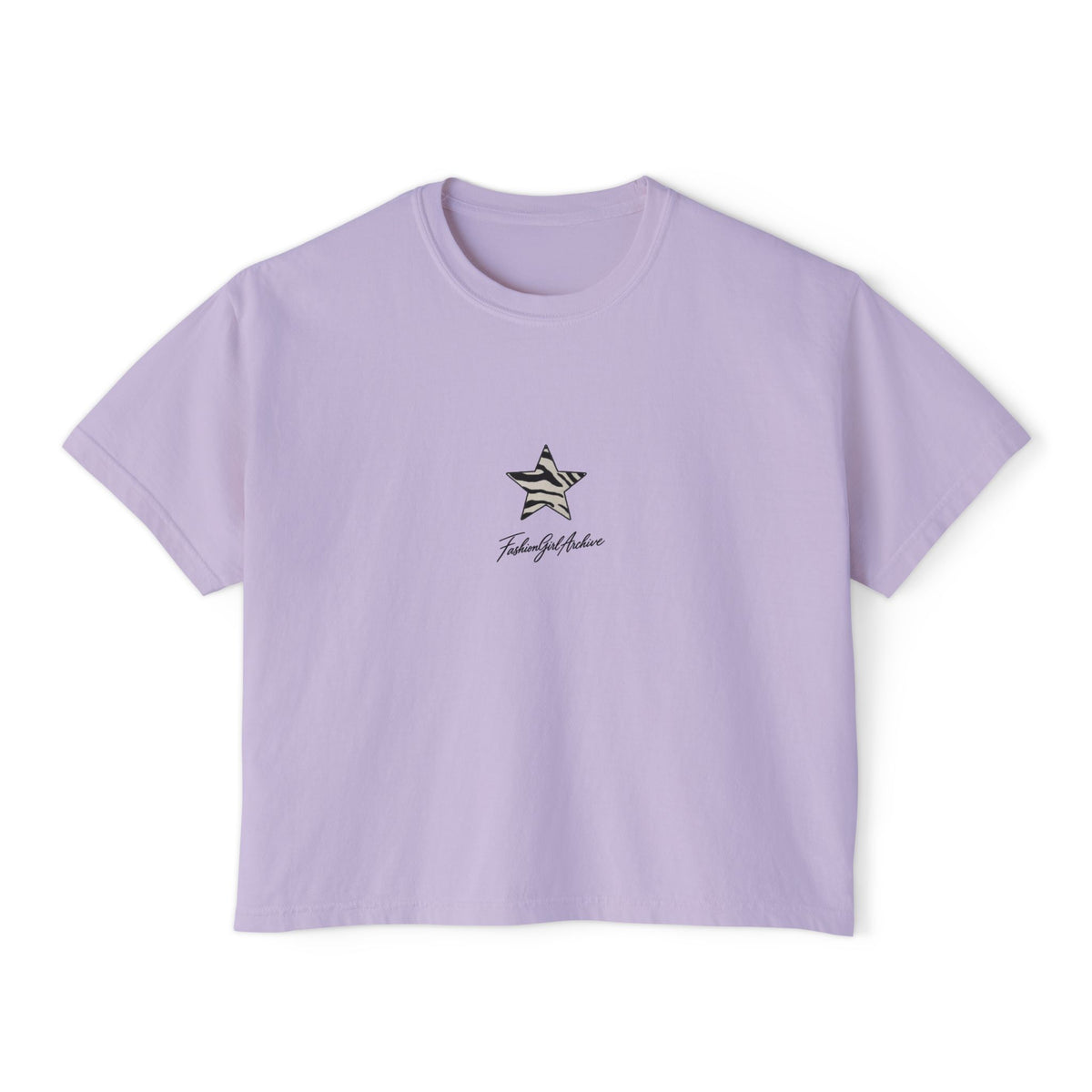 Zebra Stripe Star Tee | White Cropped Boxy Shirt